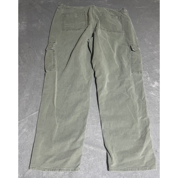 American Eagle Pants Womens 18 Green Cargo Mid Rise Canvas Stretch Straight Leg - Picture 5 of 5
